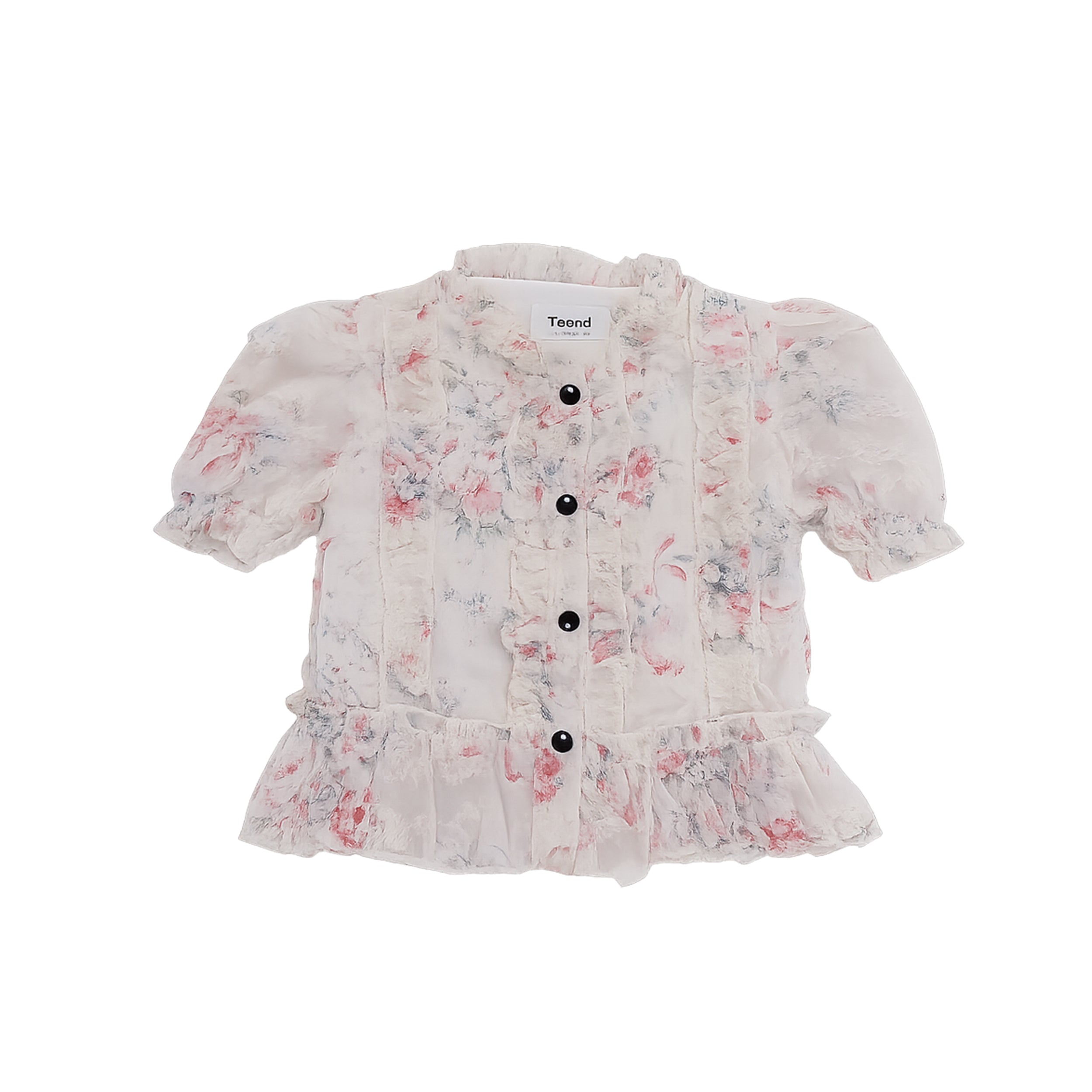 Girls Floral Top & Black Skirt 2 Piece Set