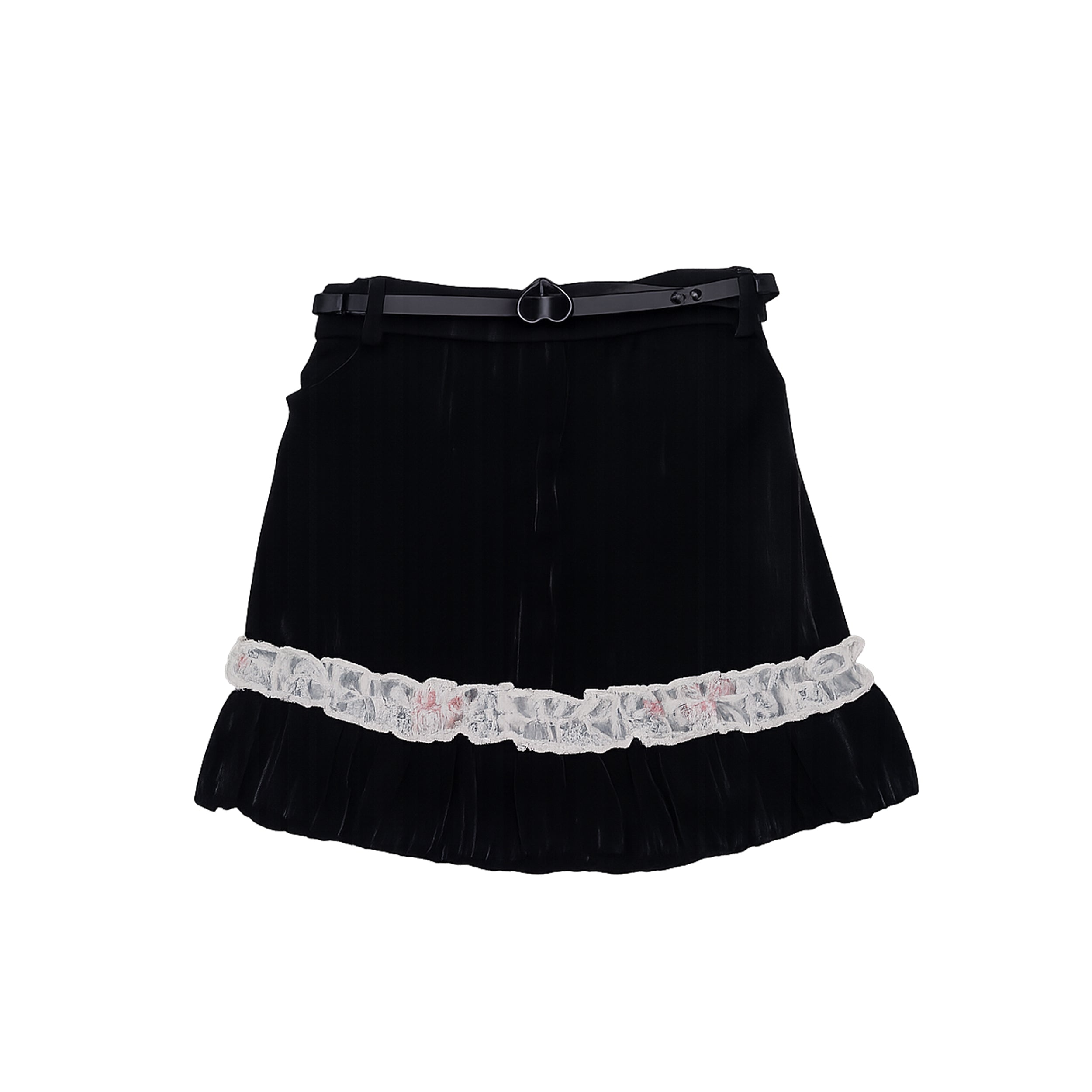 Girls Floral Top & Black Skirt 2 Piece Set