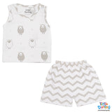 Baby Sando Suit 2 Pcs Sheep Print Comfort Set | Little Darling