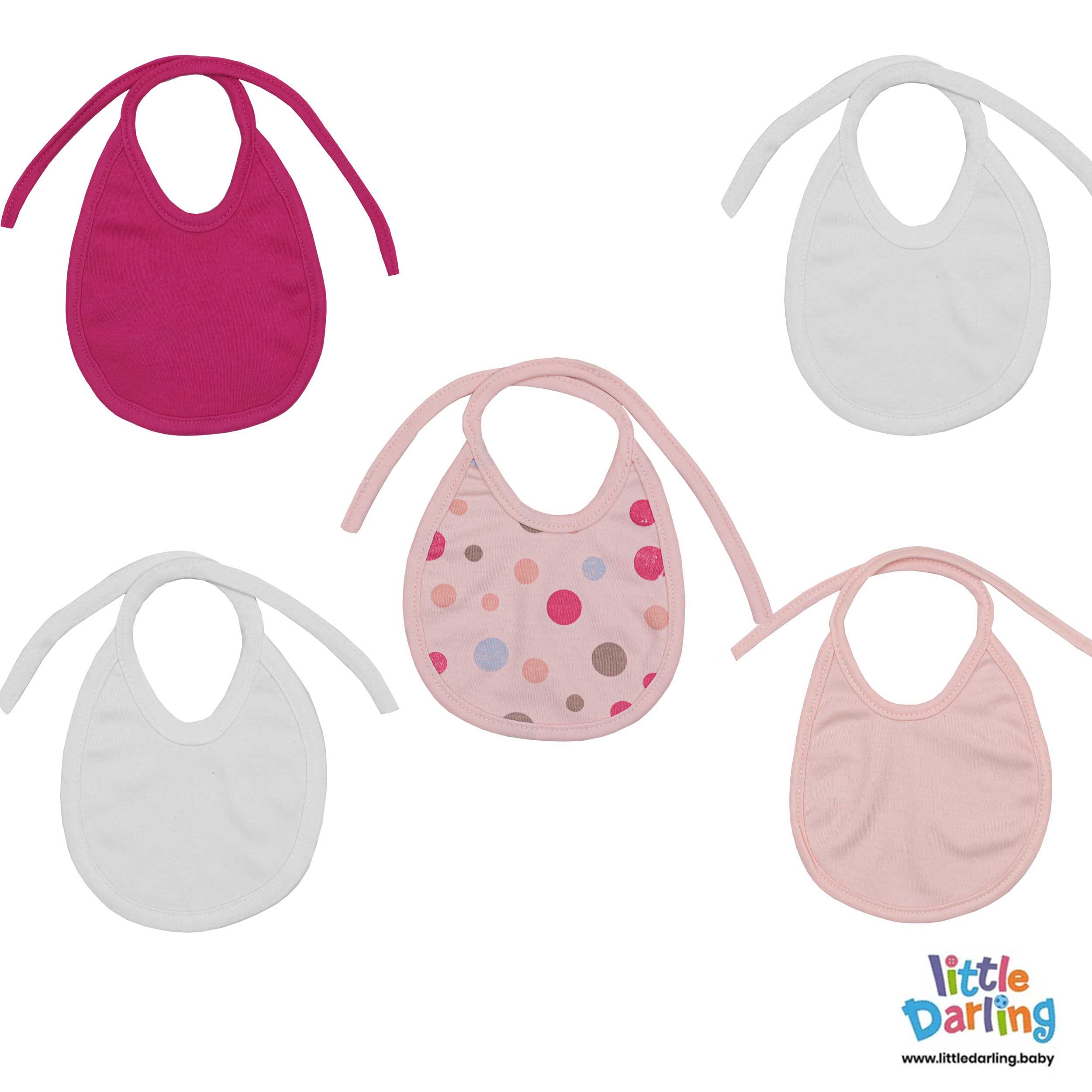 Baby Bibs Pk Of 5 Color Full Print by Little Darling
