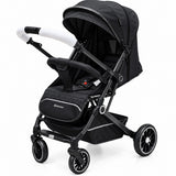 Black Baby Stroller with Adjustable Canopy