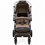 Luxury Brown Baby Stroller with Large Canopy