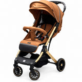 Luxury Brown Baby Stroller with Adjustable Canopy