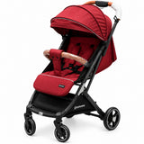 Red Baby Stroller with Quilted Seat & Canopy