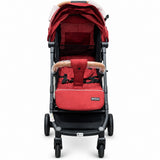 Red Baby Stroller with Quilted Seat & Canopy