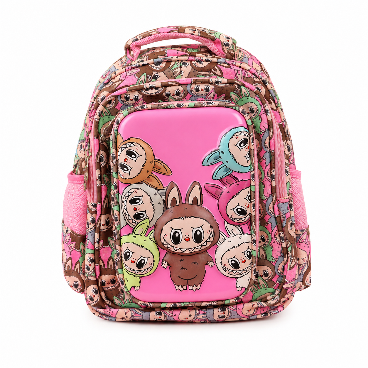 Kids Cartoon Print School Backpack Pink