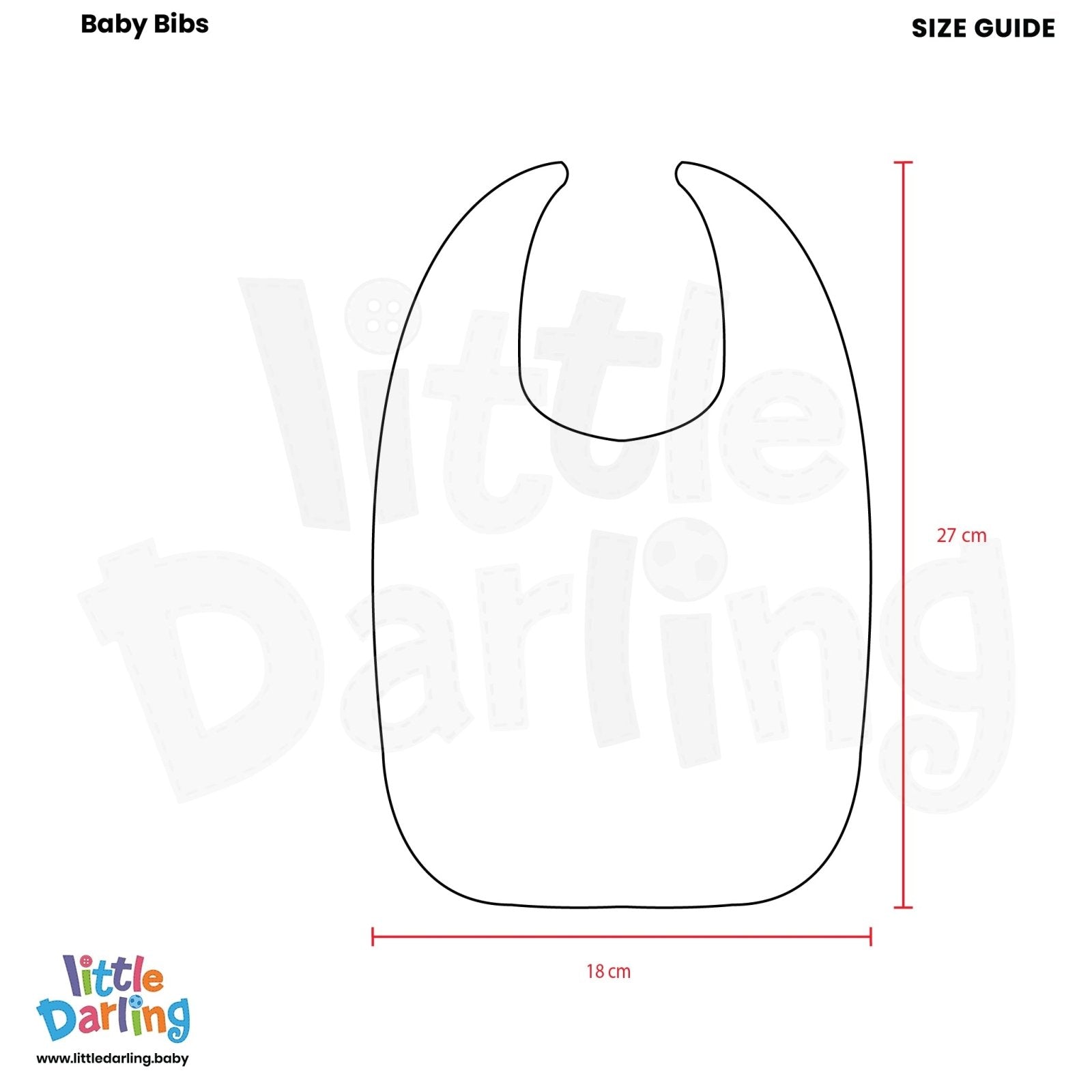 Baby Bibs Pk of 1 by Little Darling