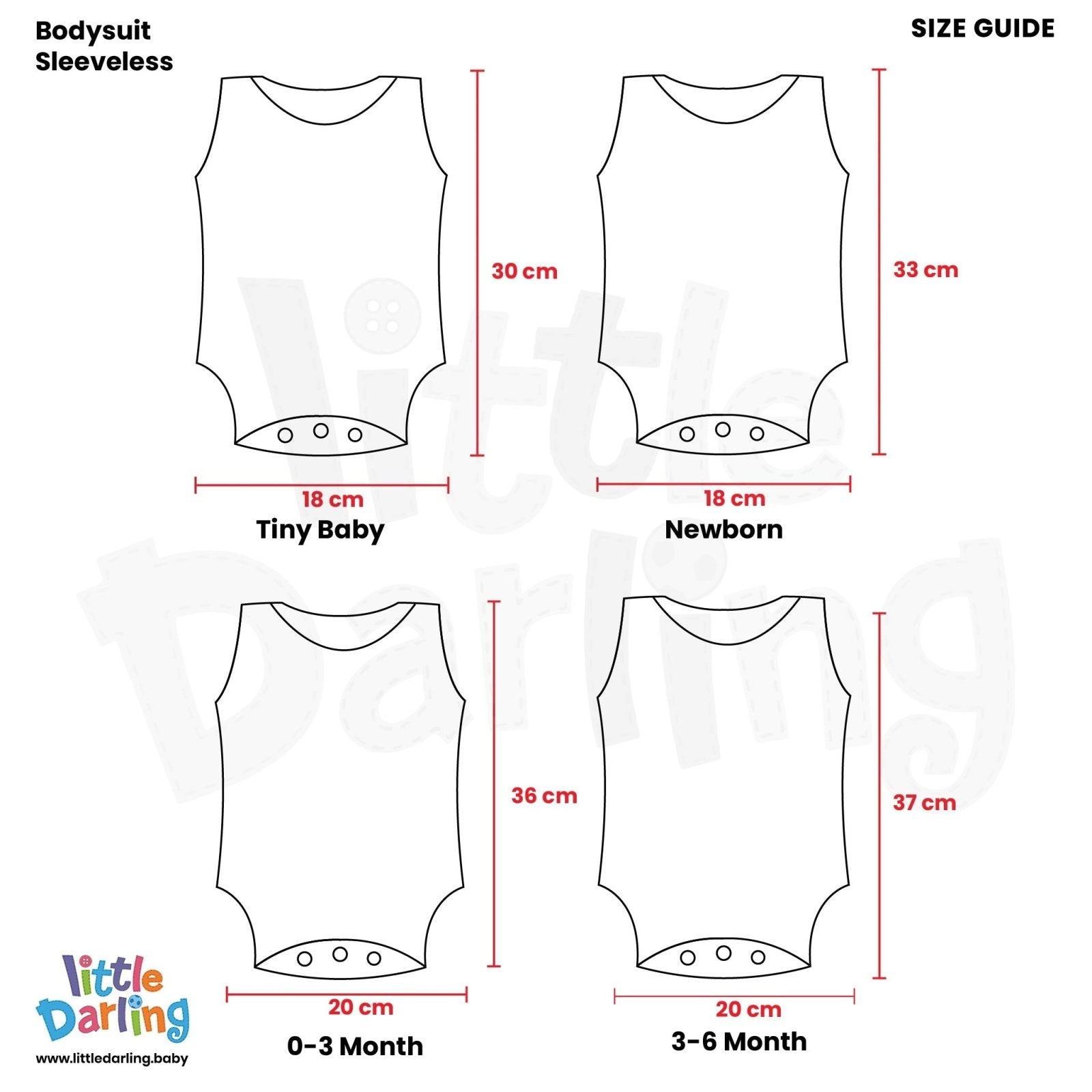 Baby Bodysuit Pk Of 3 Sleeveless Little Princess by Little Darling