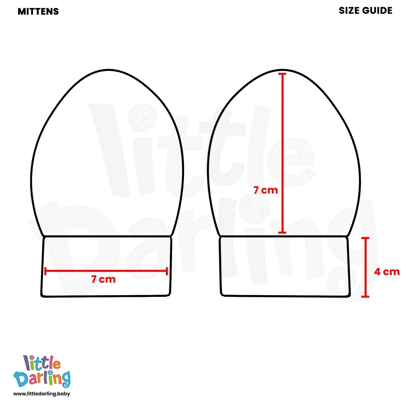 Baby Mittens Pair Pk of 2 Little Princess by Little Darling