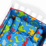 Cot Bumper & Bedding Set Blue Cartoon | Little Darling
