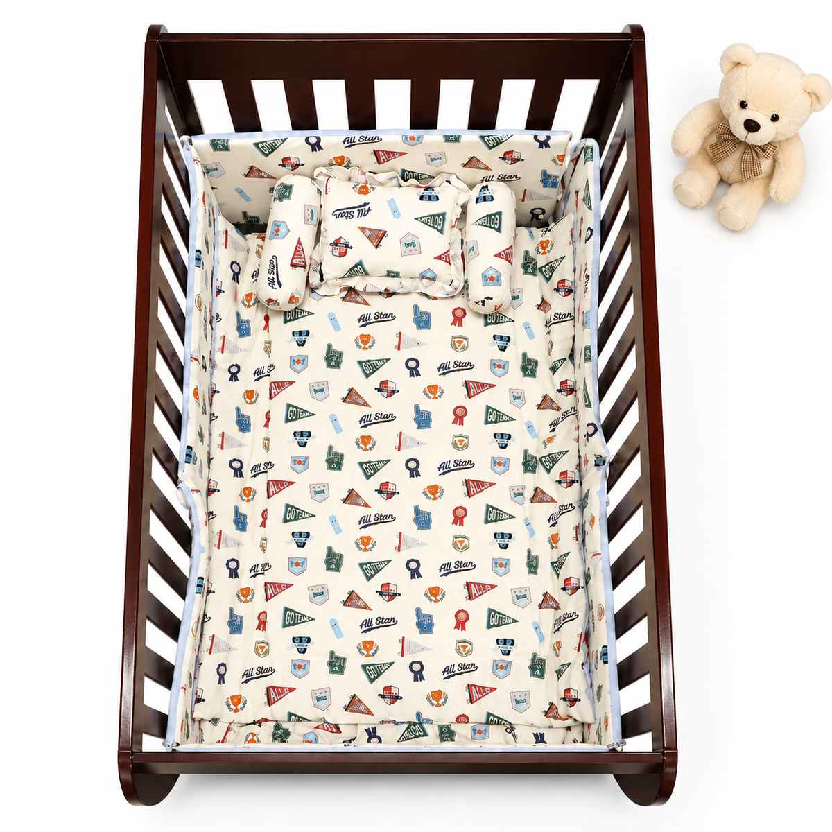 Cot Bumper & Bedding Set All Star Print | Little Darling
