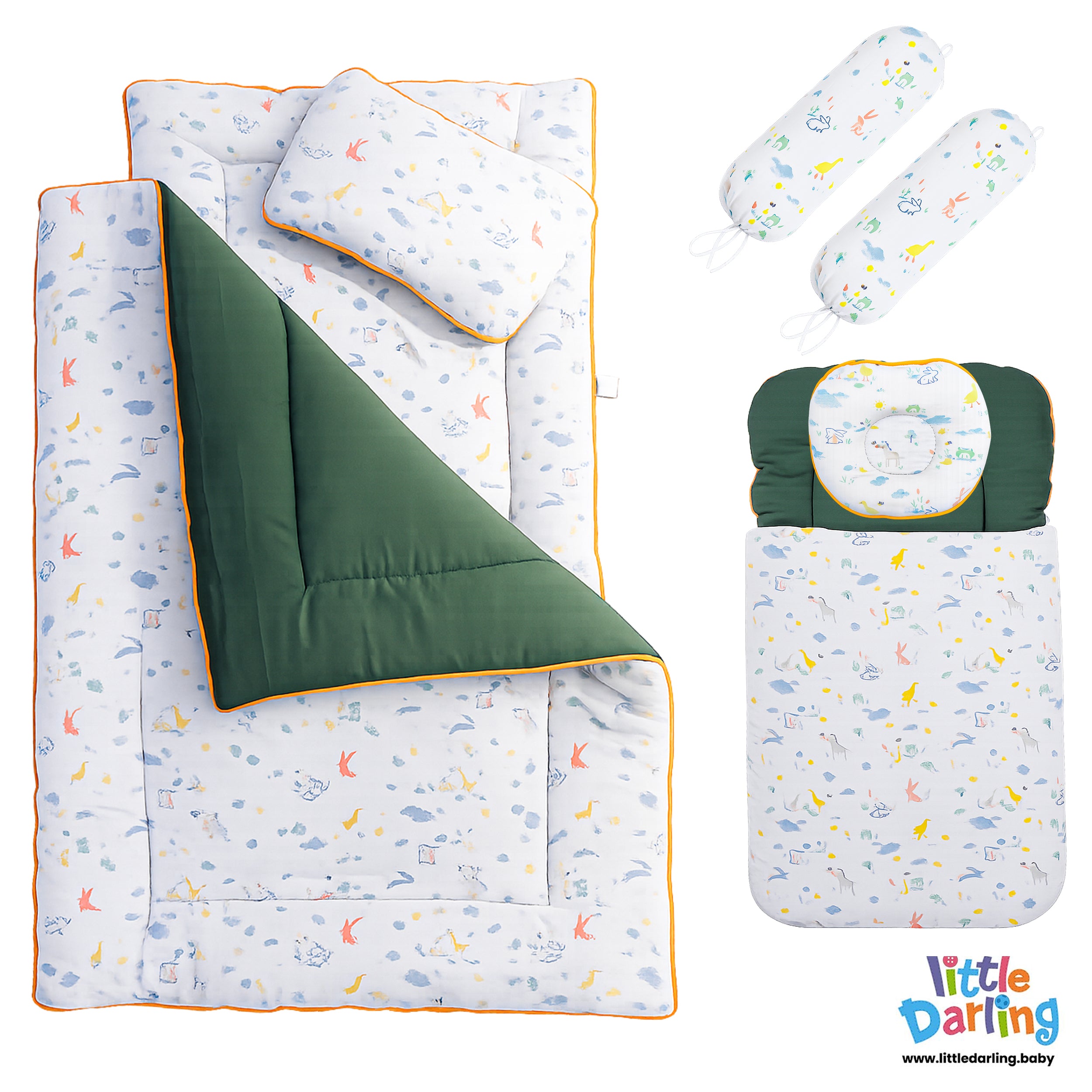 Baby Gadda Set 7 Pcs Birds and Clouds Print by Little Darling