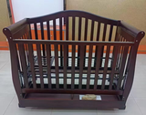 Premium Dark Wood Baby Cot with Adjustable Mattress Base Price in Pakistan