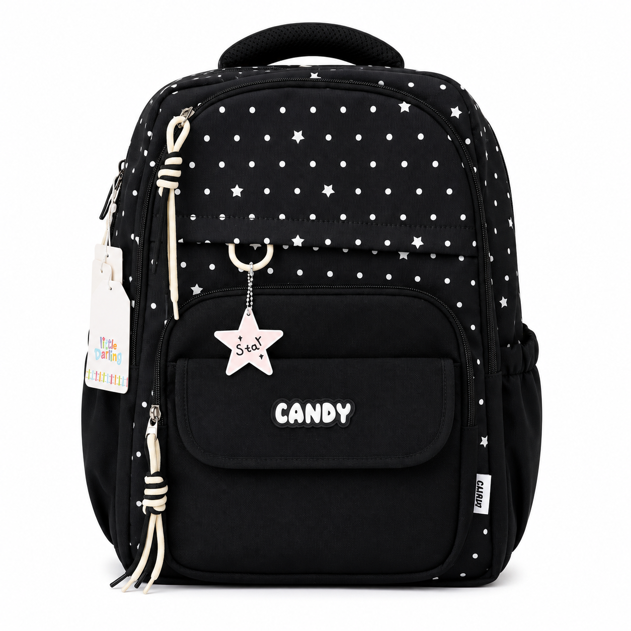 Black Polka Dot School Backpack