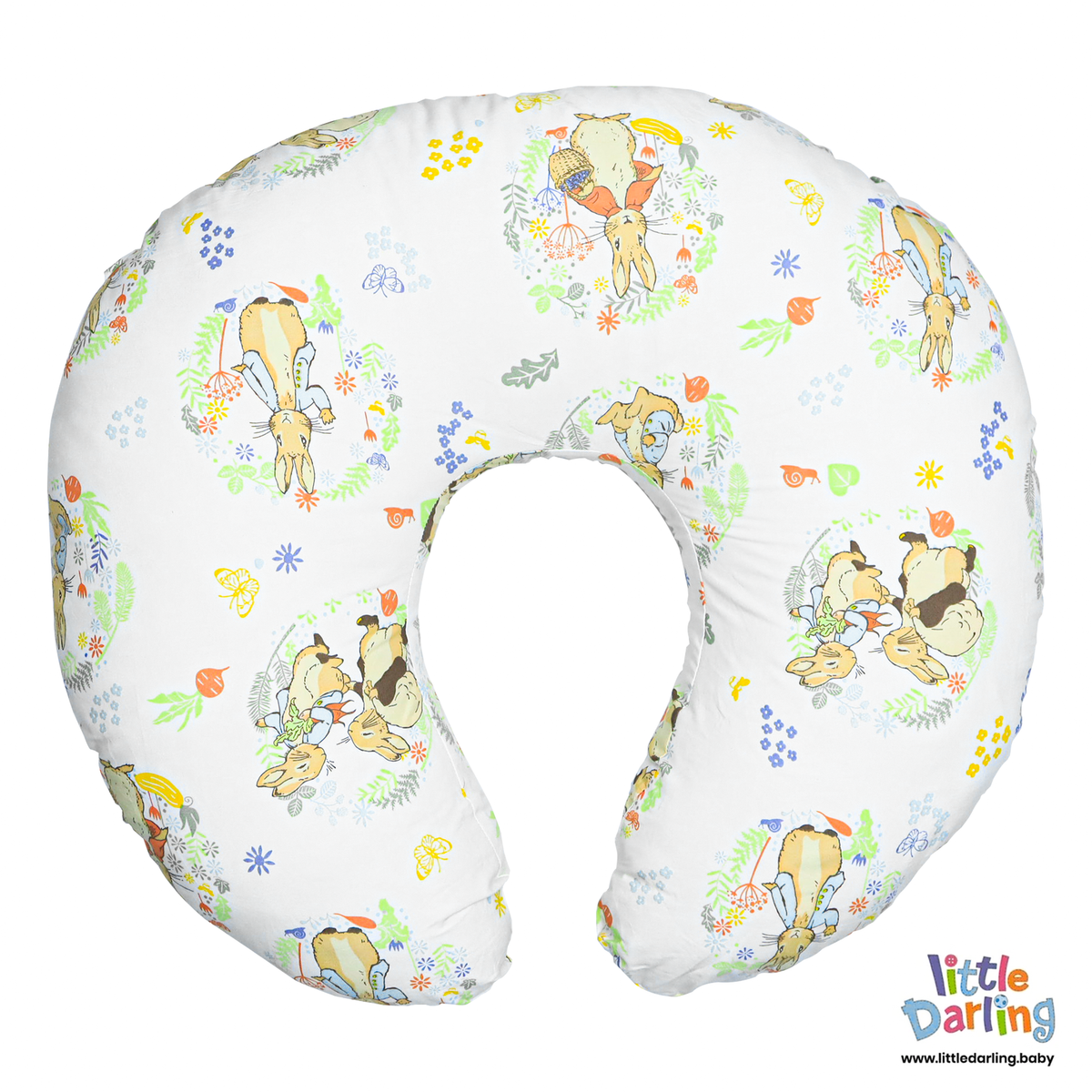 Feeding Pillow Cute Bunny Rabbits Print | Little Darling Price in Pakistan