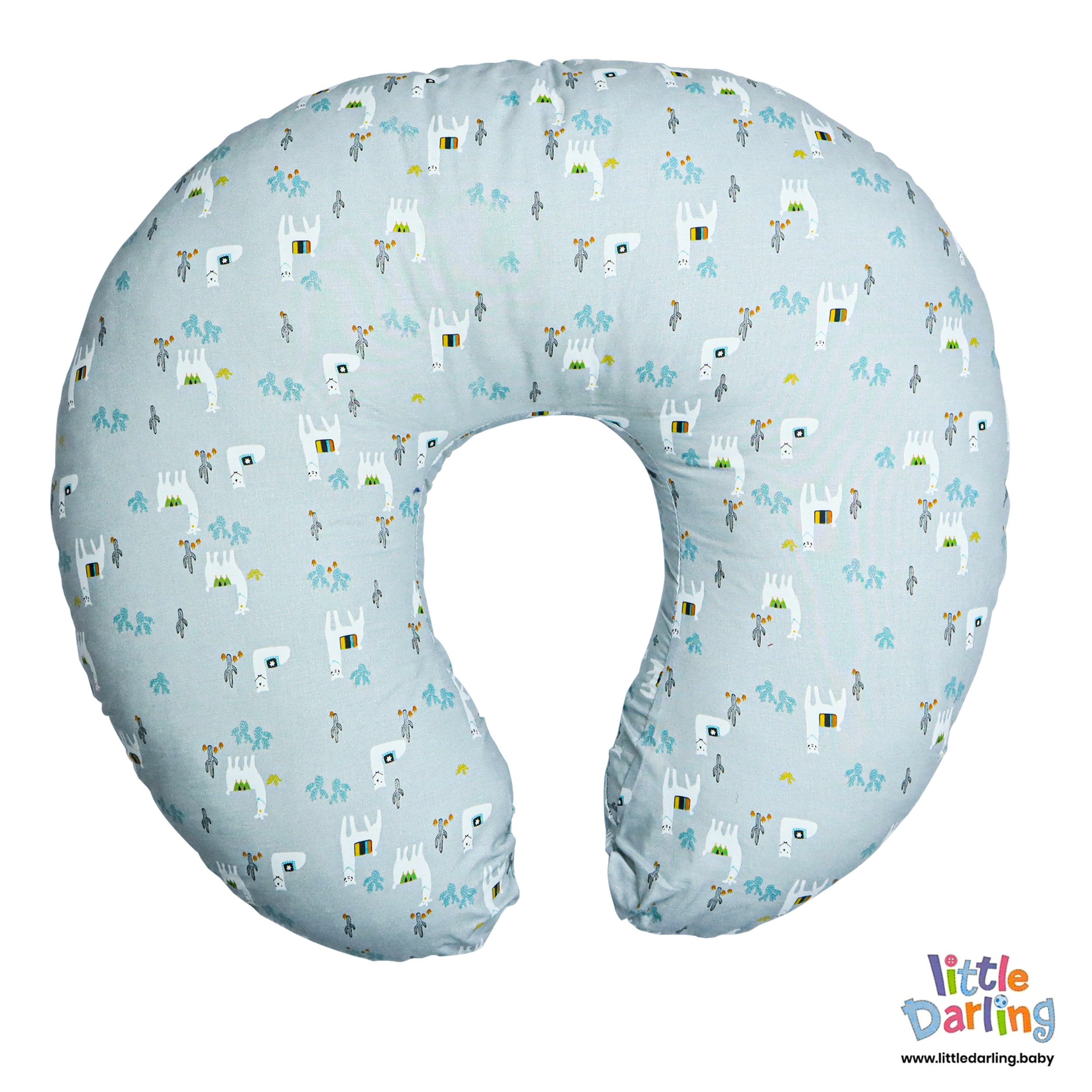 Feeding Pillow Mountain And Animal Print by Little Darling