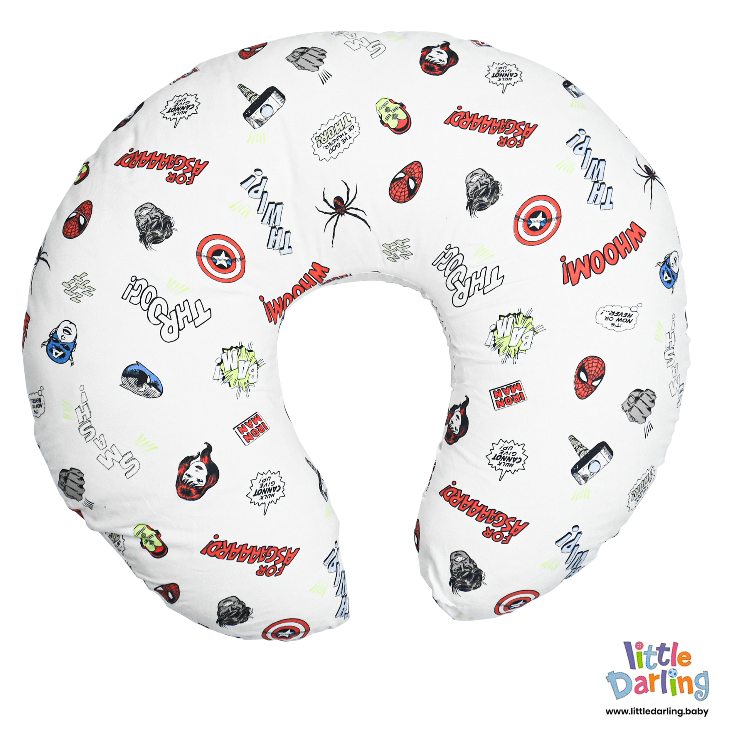 Feeding Pillow Marvel Superhero Print by Little Darling