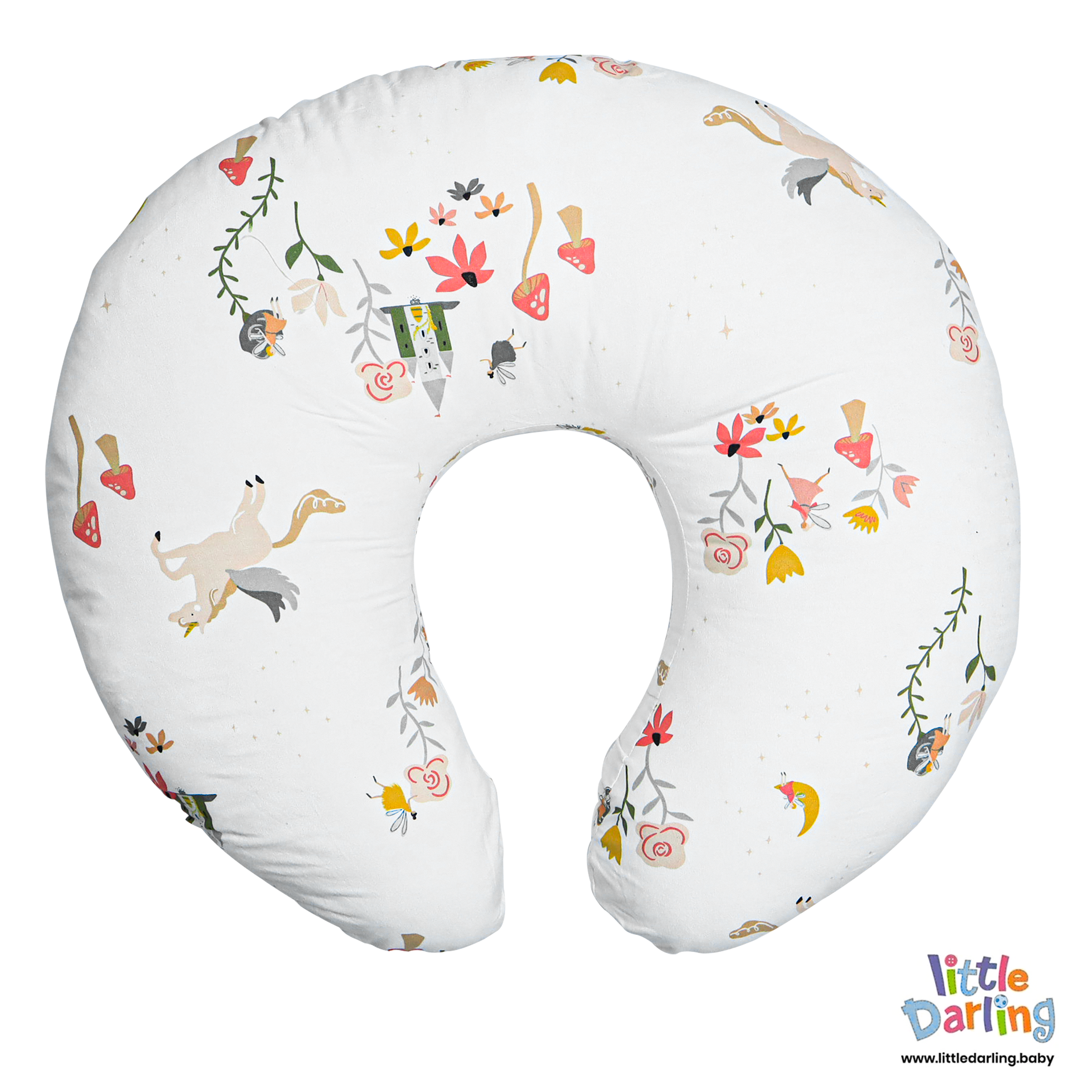 Feeding Pillow Unicorn & Flower Print by Little Darling
