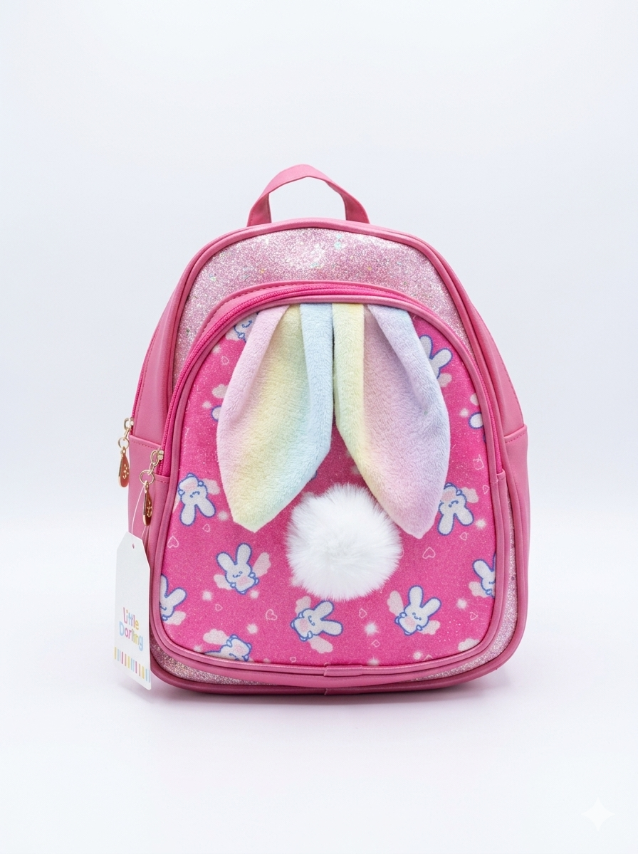 Girls Bunny Ears Glitter Backpack