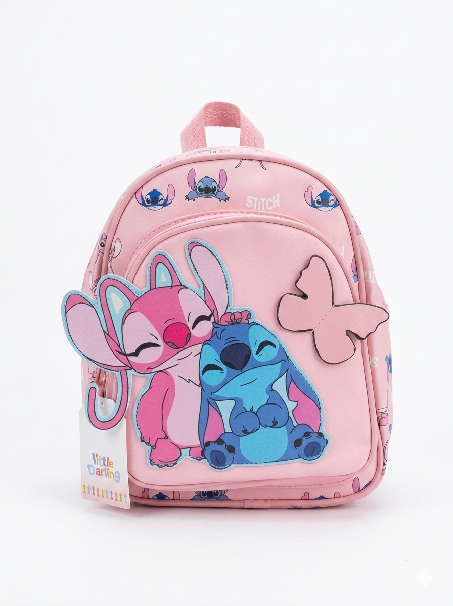 Girls Pink Cartoon Character Backpack