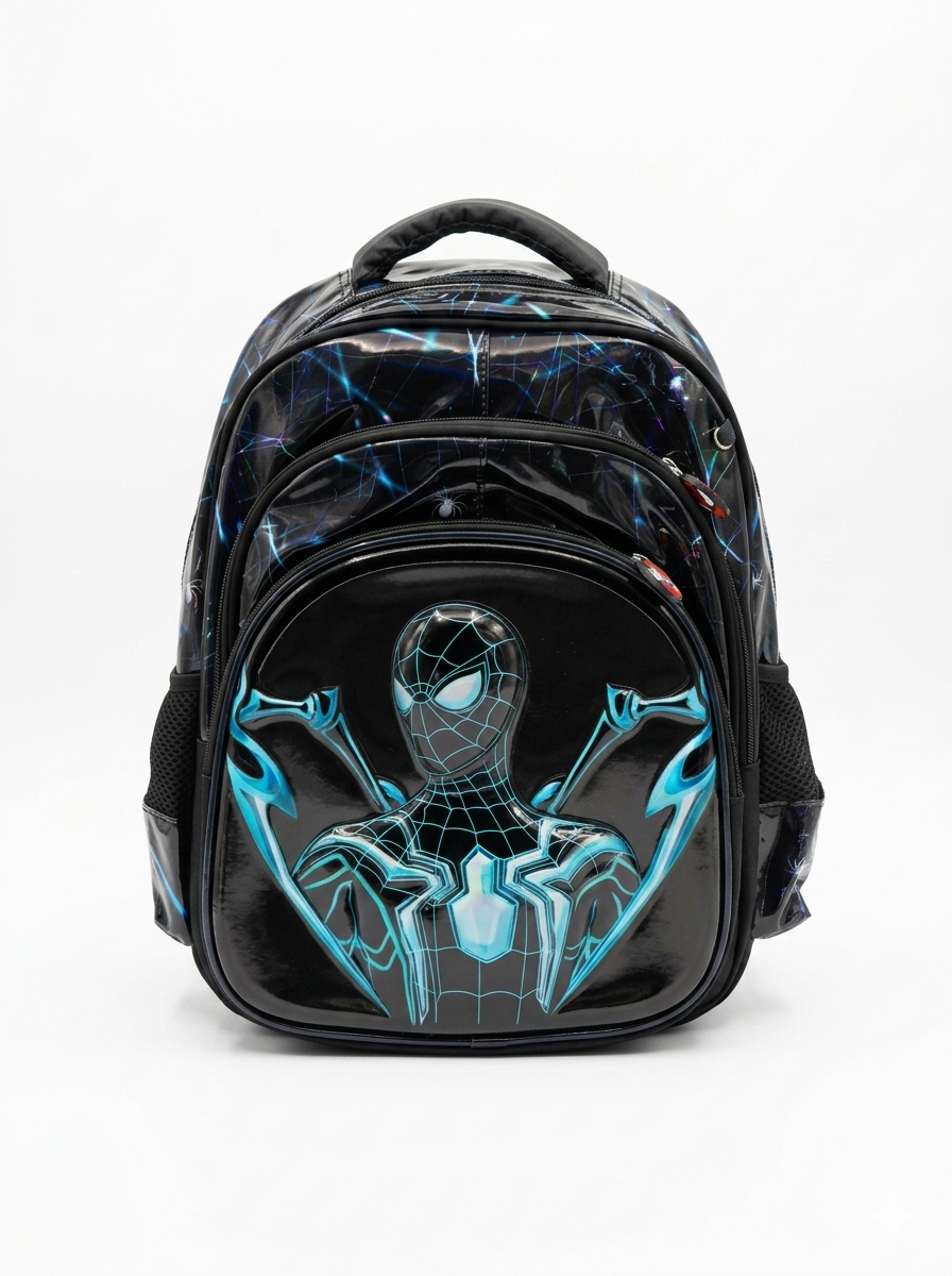 Spider Man 3D Kids School Backpack Black