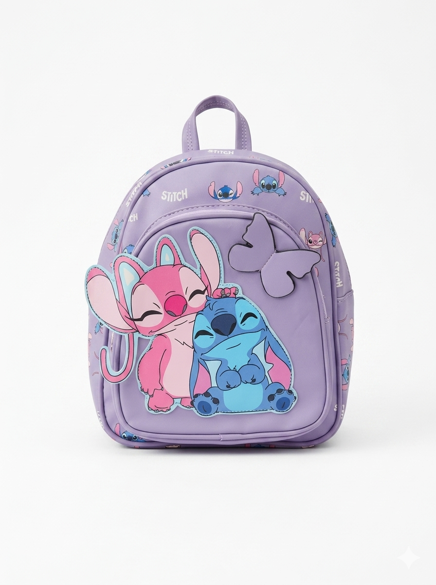 Girls Purple Cartoon Character Backpack