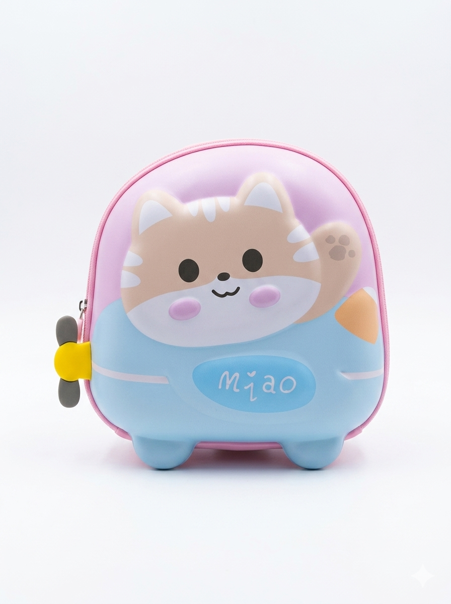 Cute Miao Cat Travel & Cosmetic Pouch Pink