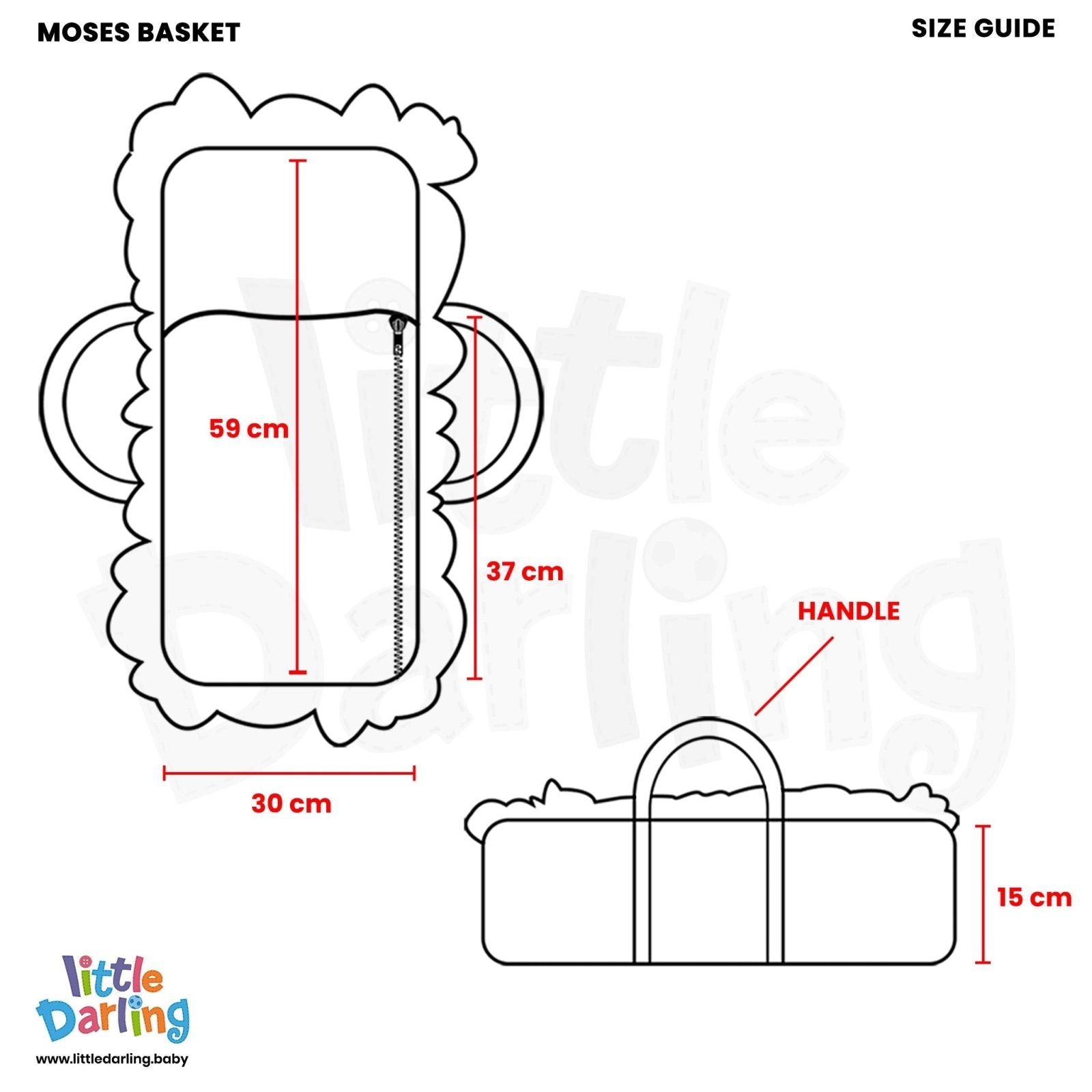 Infant Moses Basket Giraffe Embroidery by Little Darling