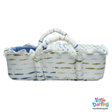 Infant Moses Basket Earthy Brushstrokes Print | Little Darling