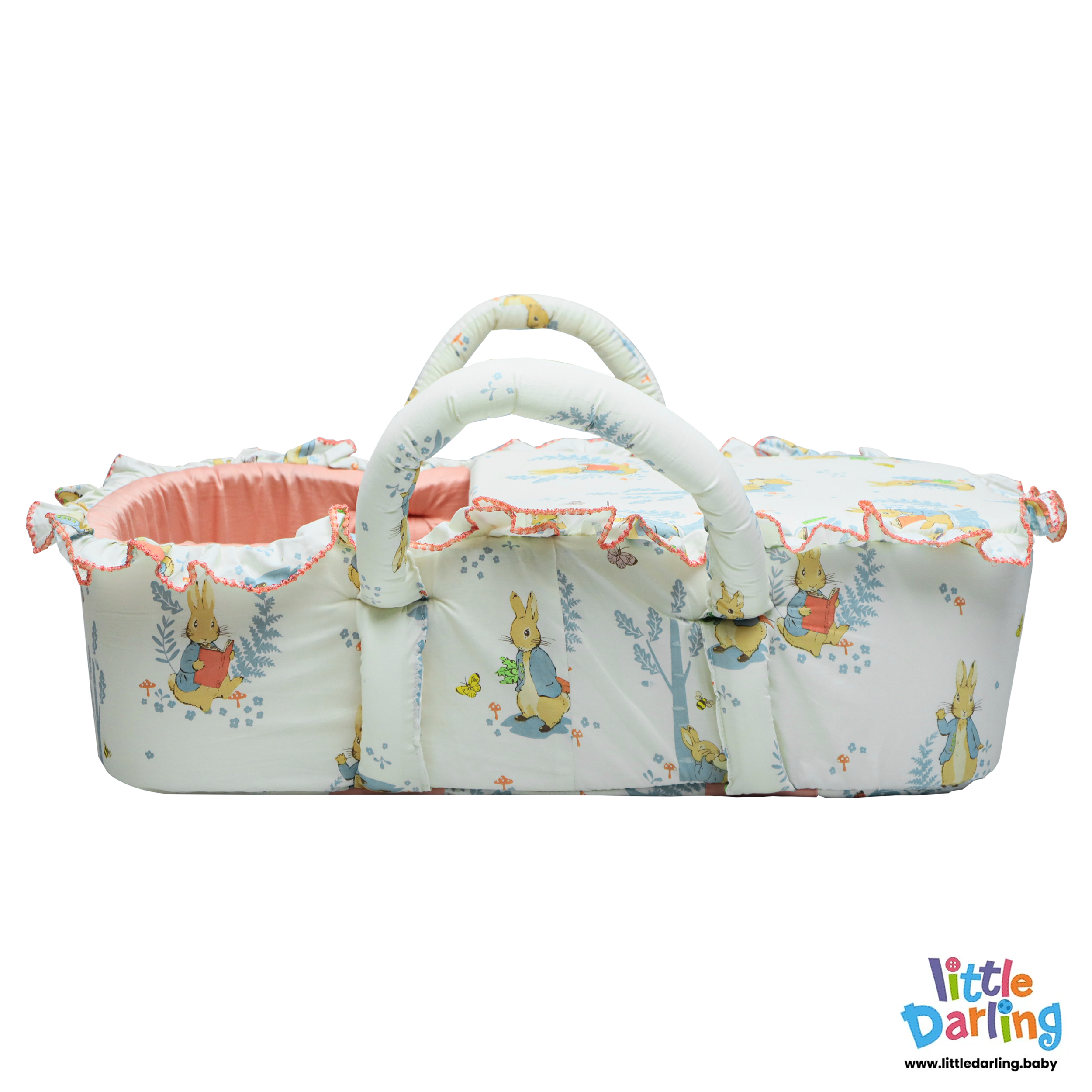 Infant Moses Basket Cute Bunny Print by Little Darling