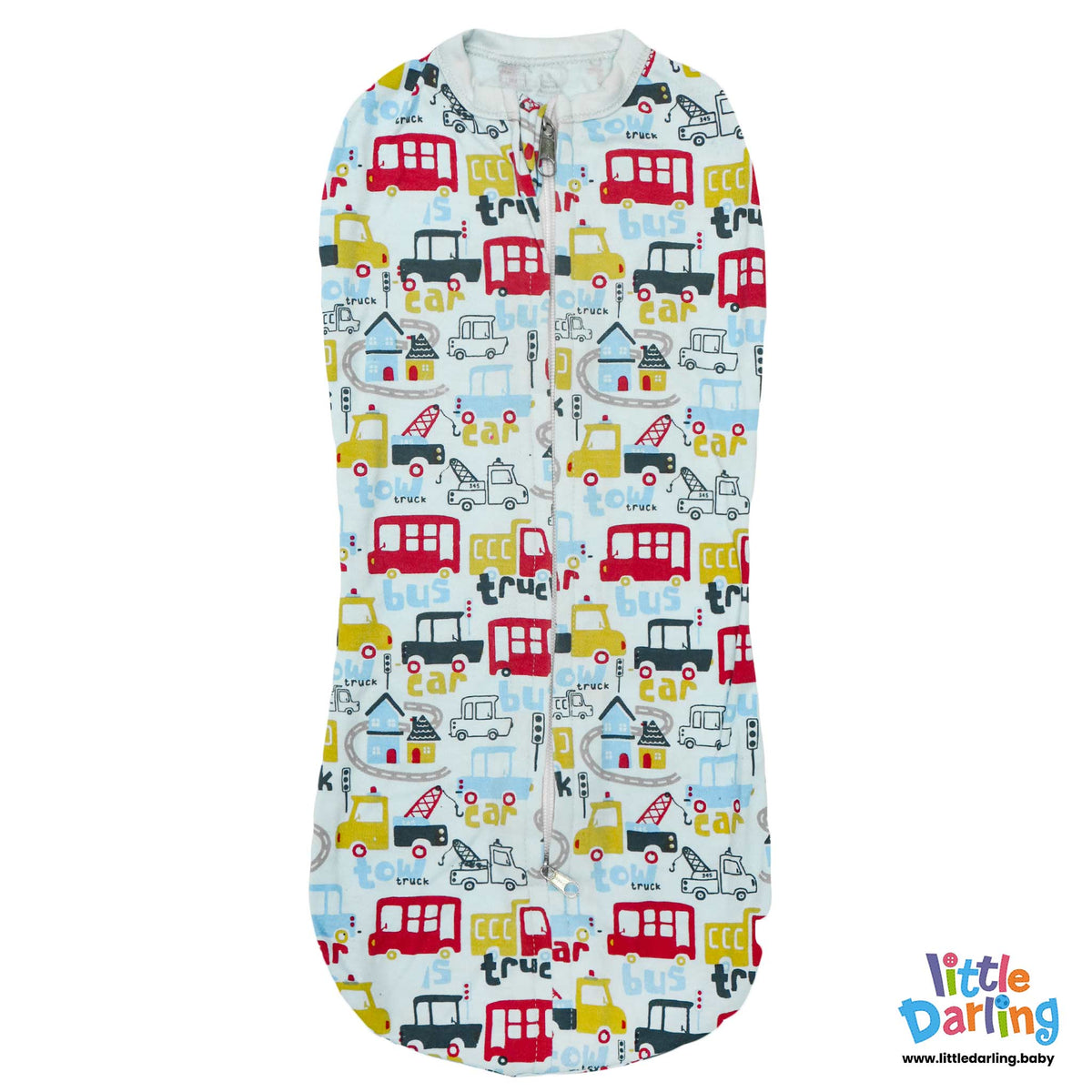 Baby Swaddle Pk of 2 Truck & Car Sky Blue Color | Little Darling