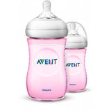Feeding Bottle Natural II PP 260ml Bottle PK2(Pink)| Avent