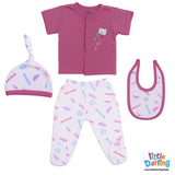 4 Pcs Newborn Gift Set Pink Color | Little Darling