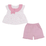 Baby Girls Pink Bow Top & Shorts Set