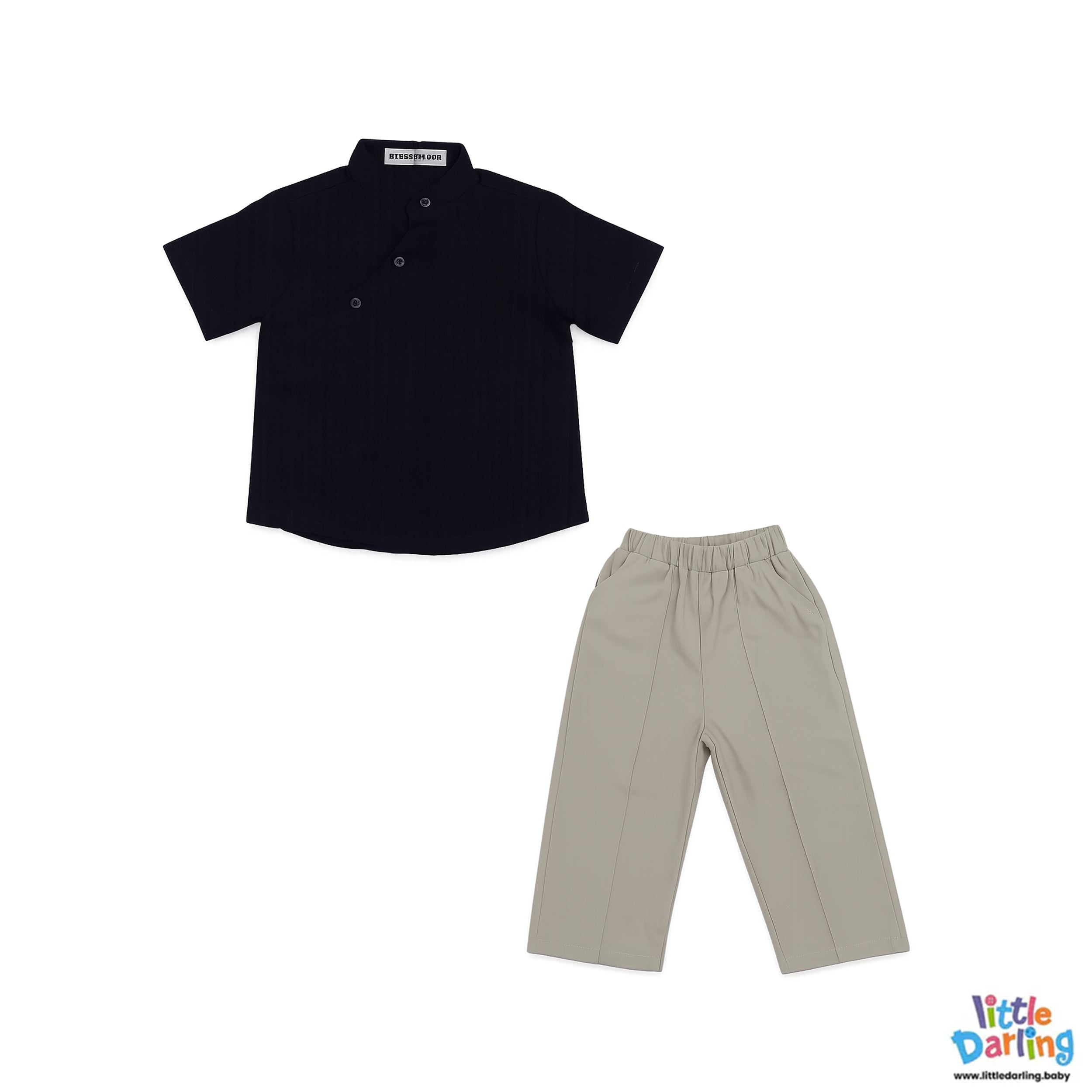 Elegant Boys Navy Kurta Pant Set