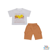 Cute Boys Smile Tee and Cargo Shorts Set