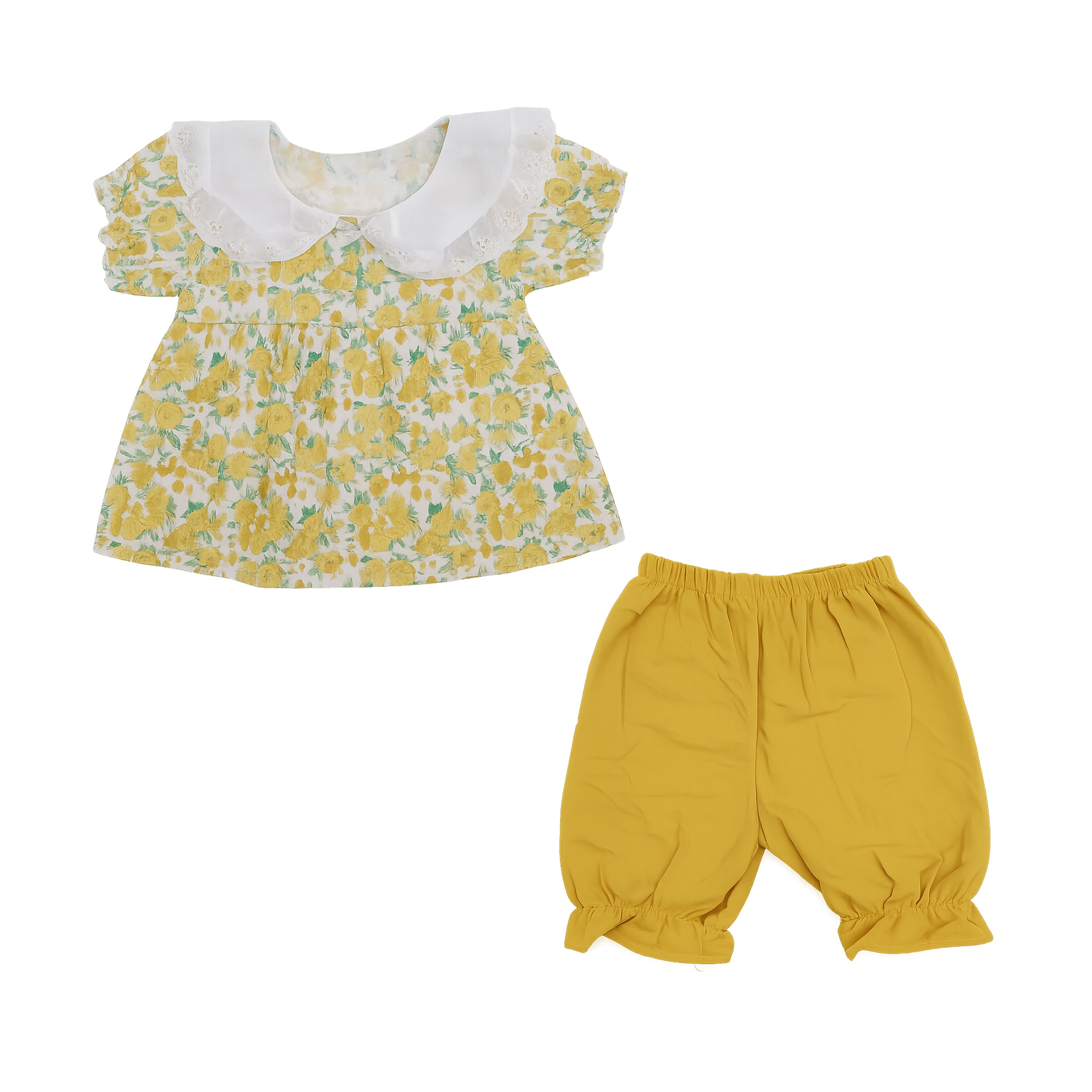 Baby Girls Floral Top & Yellow Pants 2 Piece Set