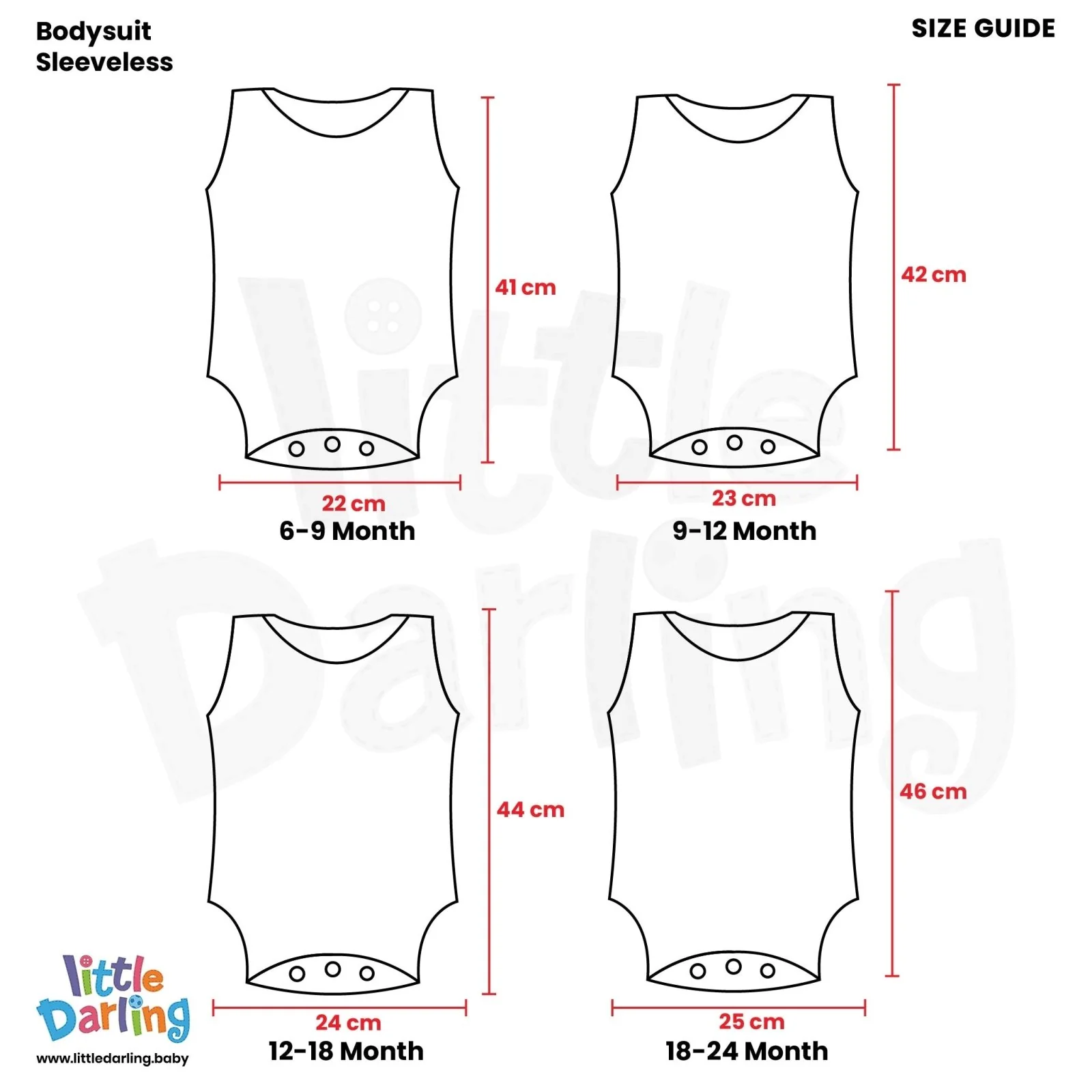 Baby Bodysuit Pk Of 3 Sleeveless Little Princess by Little Darling