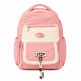 Girls Pink School Backpack Large Size Multi Pocket