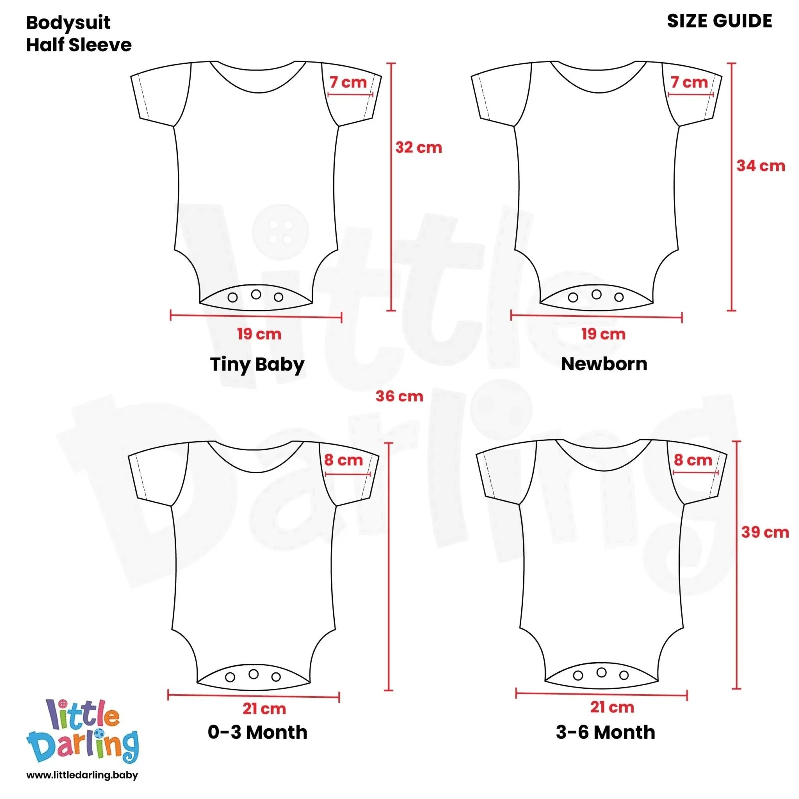 Baby Bodysuit Pk Of 3 Short sleeve Princess by Little Darling