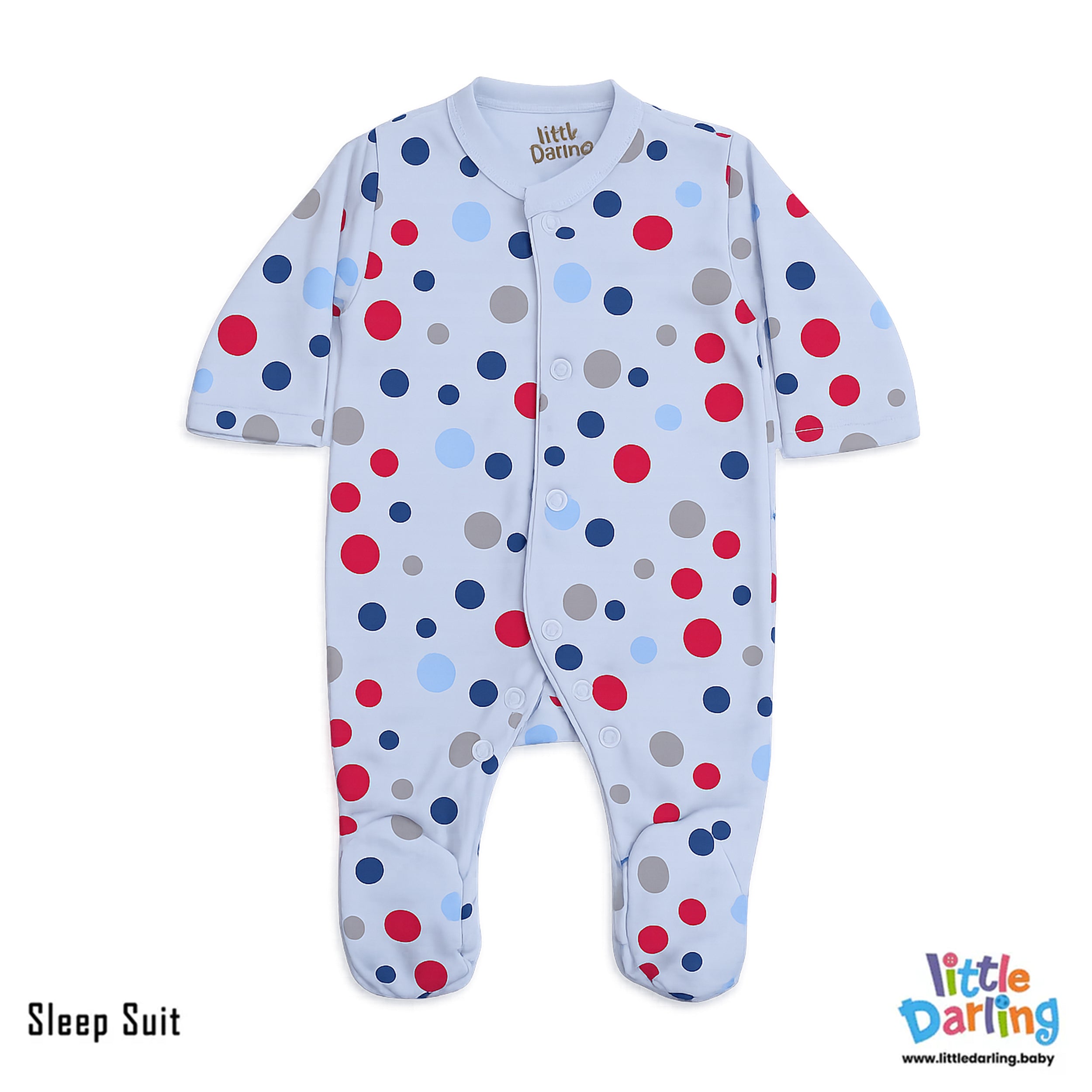 8 Pcs Newborn Baby Gift Set Blue Polka Dot by Little Darling