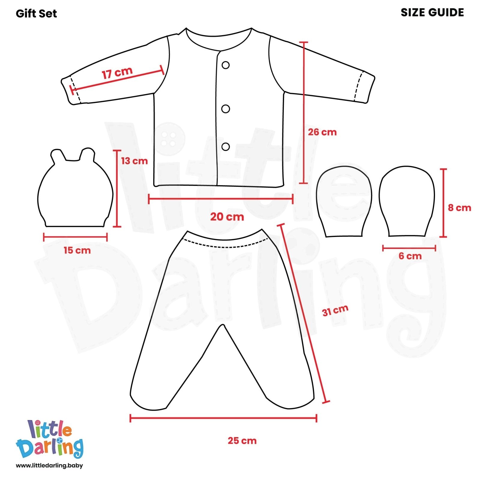 Baby Woolen Waffle Knit 4-Piece Giftset White by Little Darling