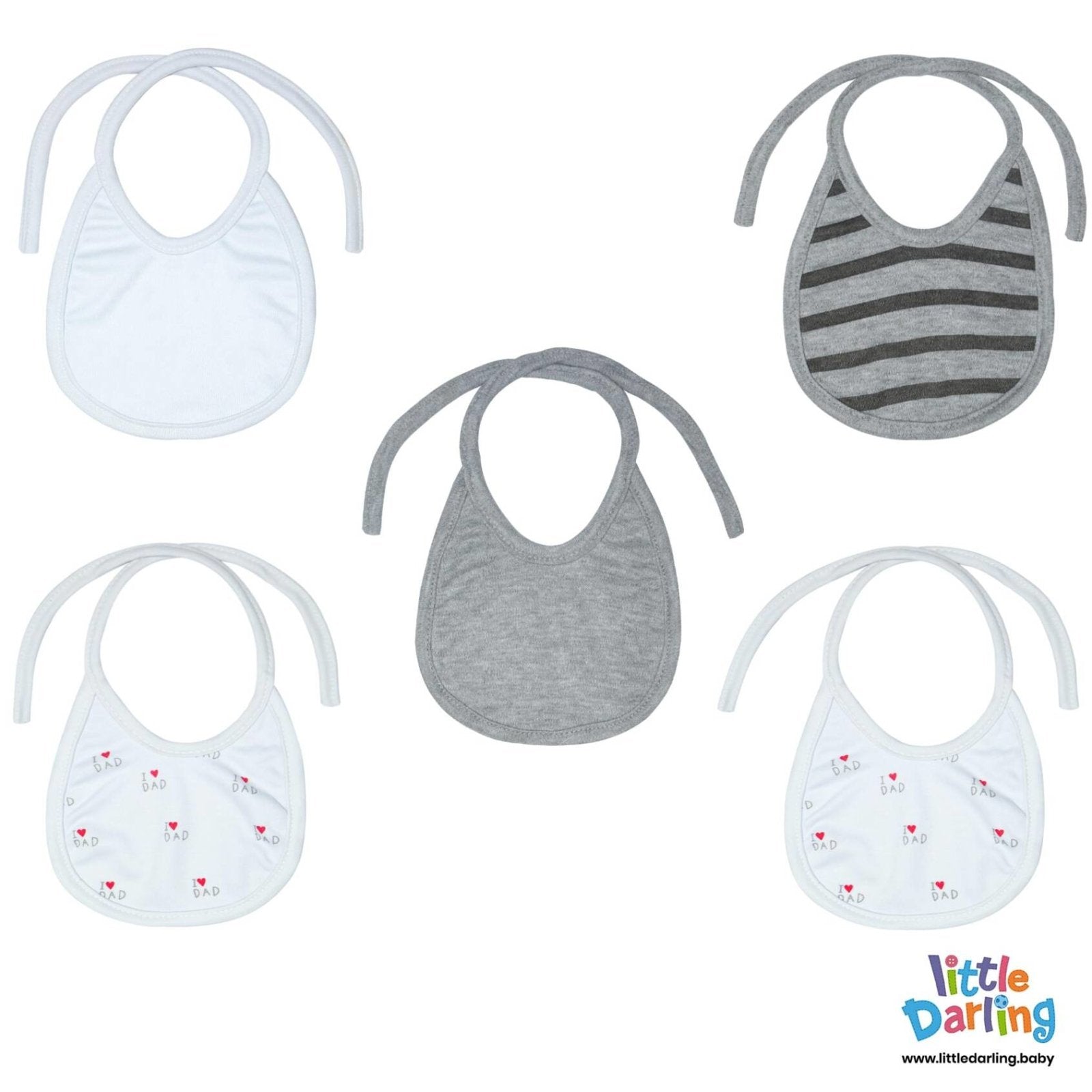 Baby Bibs Pk of 5 I Love Dad by Little Darling