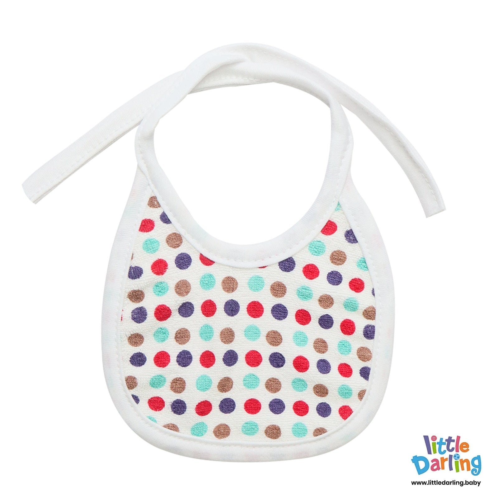 Baby Bibs Pk of 5 Multi Color Dots  by Little Darling