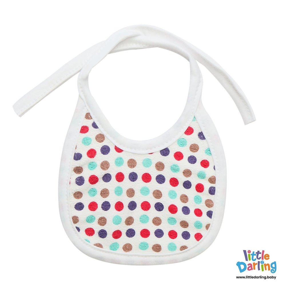 Baby Bibs Pk of 5 Multi Color Dots | Little Darling - Zubaidas Mothershop