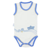 Baby Bodysuit Boat Print Blue - Zubaidas Mothershop