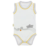 Baby Bodysuit Boat Print Grey - Zubaidas Mothershop