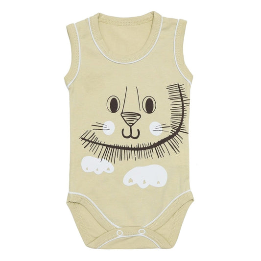 Baby Bodysuit Cream Color Kitty Print - Zubaidas Mothershop