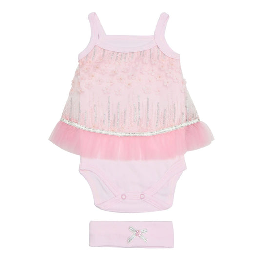 Baby Bodysuit Fancy Pink Flowers | Made in Turkey - Zubaidas Mothershop