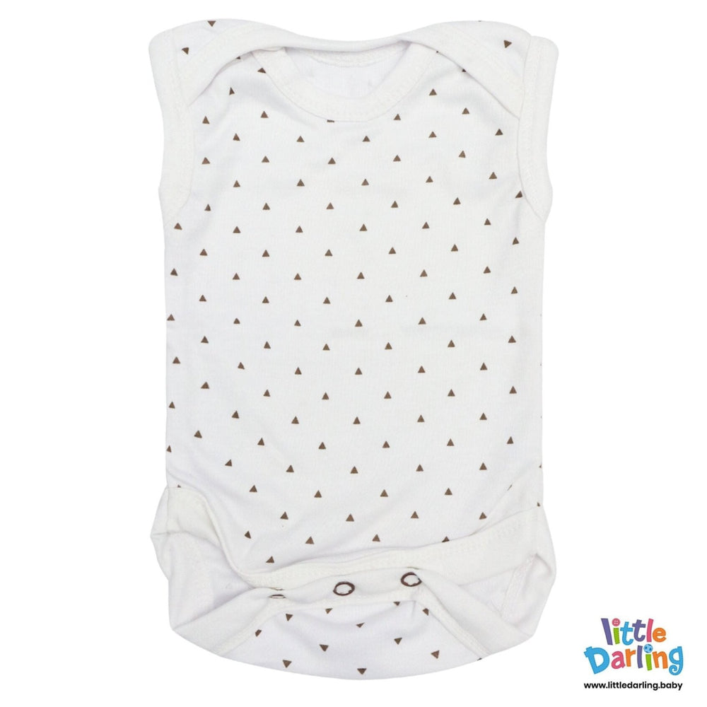 Baby Bodysuits Pk Of 3 Sleeveless Animal Print | Little Darling - Zubaidas Mothershop